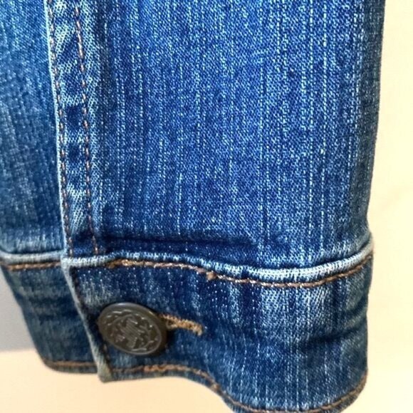 Womens Jalate Denim Cropped Jacket Medium Blue With Button Front & Pockets - Picture 4 of 7